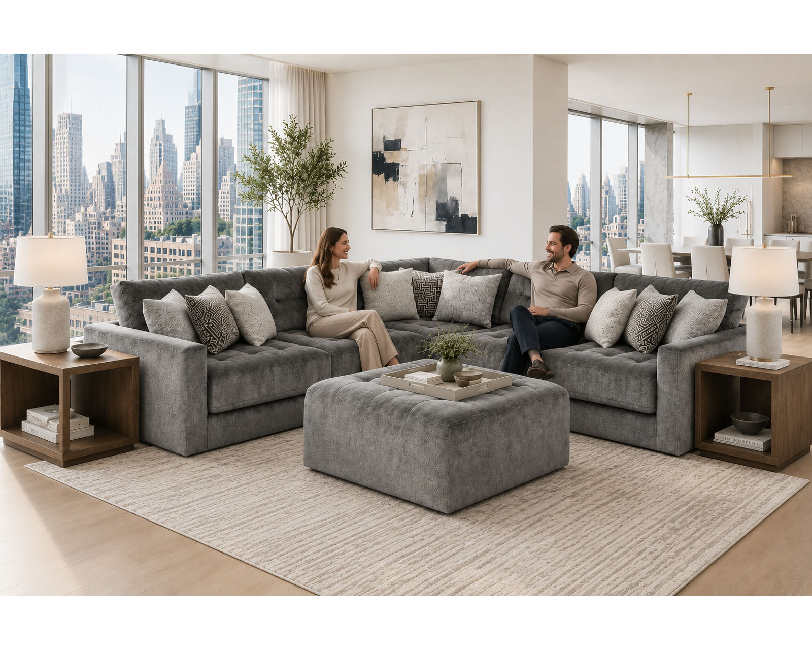 Kimpton 2215 Modular Sectional (includes pillows) - Georgeous Velvet Fabric