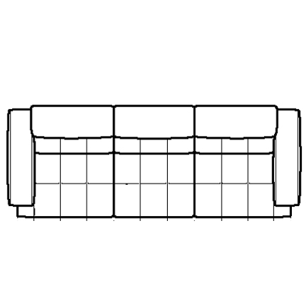 Layout A: Three Piece Sectional 114" wide