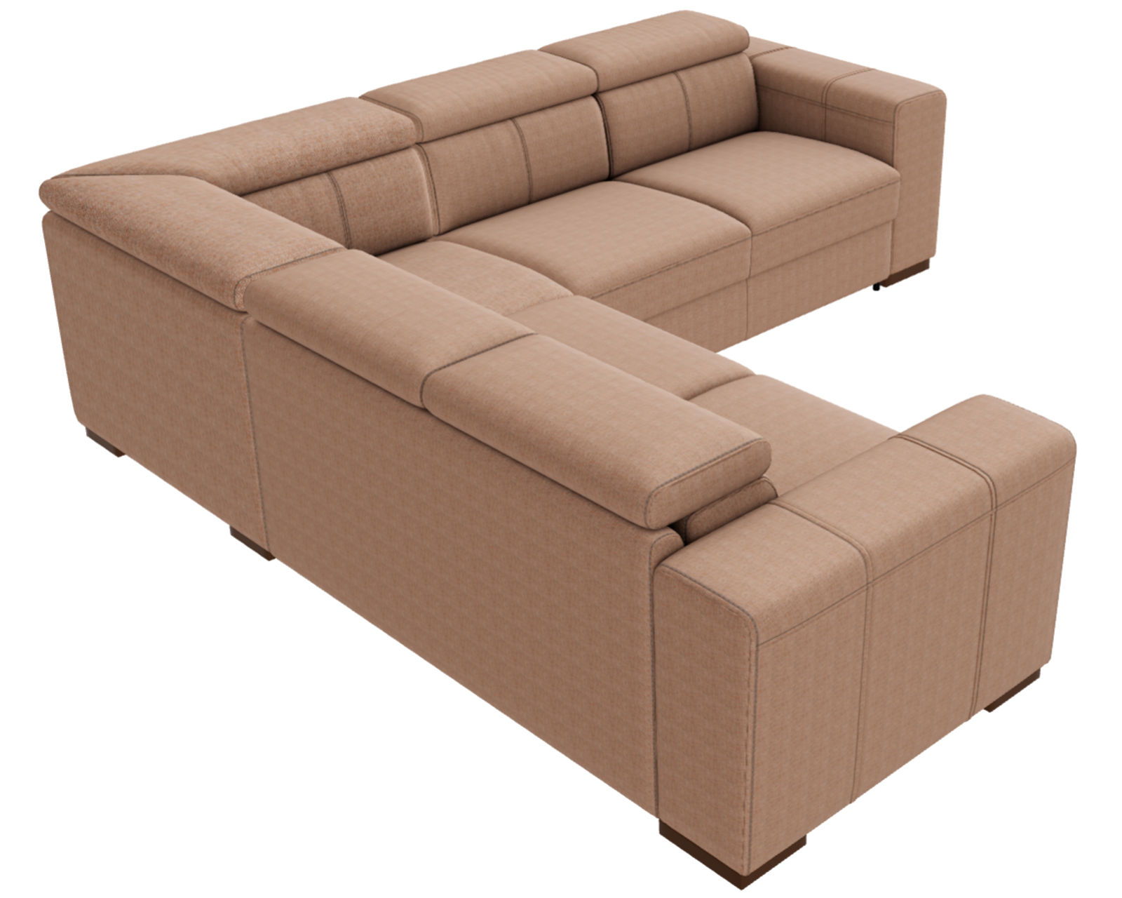 Piacevole C161 Stationary Sectional (40 fabrics) - Layout E: Three Piece Sectional 116" x 116"
