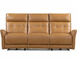 Gershwin 88" Cordless Zero Gravity Power Headrest Power Reclining Sofa (Butterscotch leather) In stock - Fast shipping