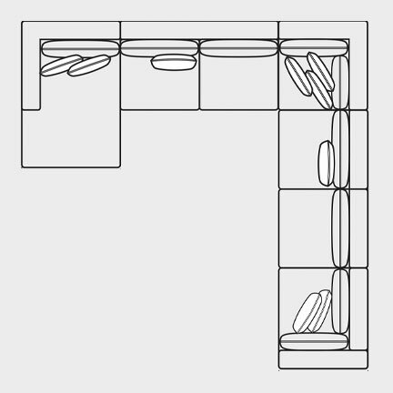 Layout Q: Five Piece Sectional 155" x 154" x 64"