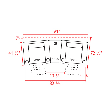 Layout A: Three Piece Sectional 91" (2 recliners)