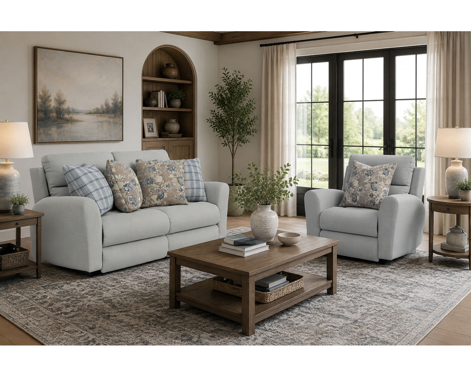 Chappy 83" Lay Flat Reclining Sofa Farmhouse Casual Styling (includes pillows) 2 colors - Where Comfort Comes Home.