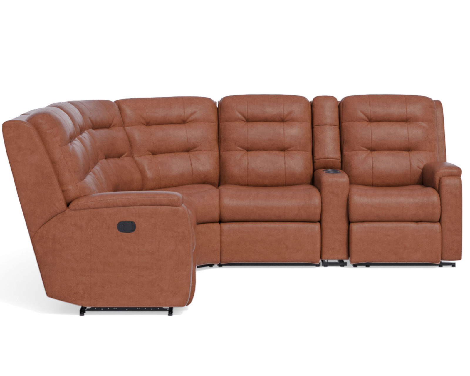 Arlo Leather Reclining Sectional (Colors Available) - Sectional Layout B