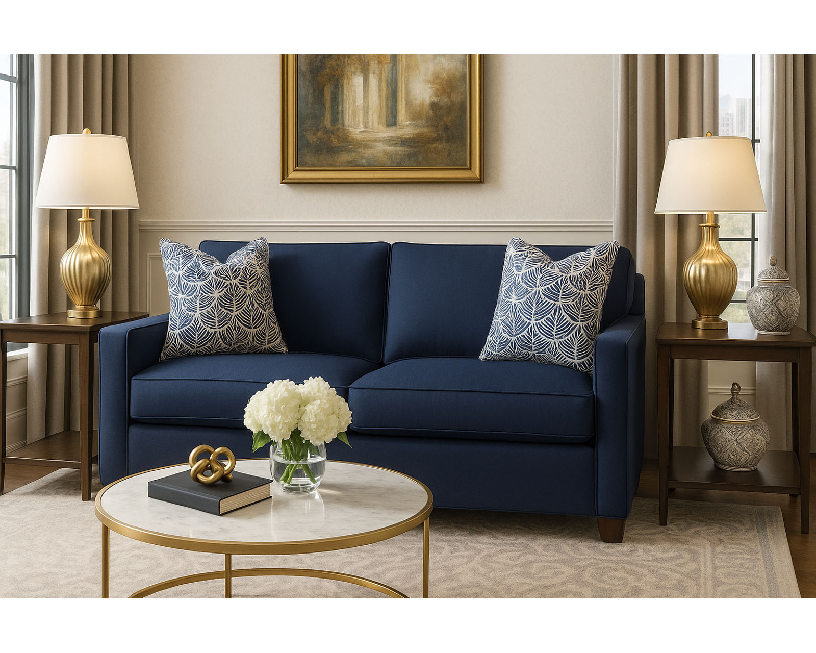 Gramercy Park  Stationary Sofa (74" -  81" -  92") +69 fabrics - Gramercy Park 74" Sofa (Two cushions)