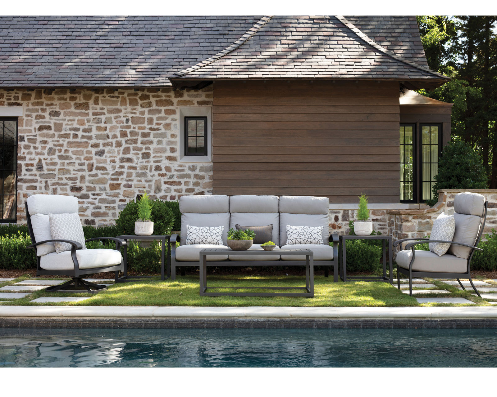 Smith Lake Outdoor Sofa (24 fabrics - 8 metal finishes)