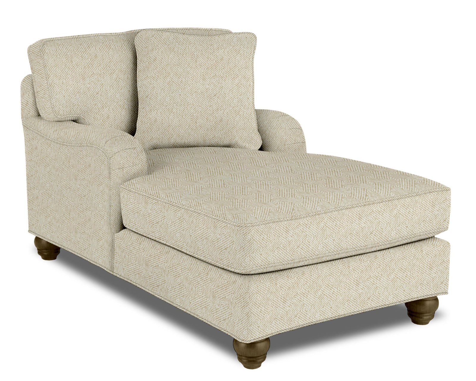 C9 Stationary Chaise (100+ Performance Fabrics) Make it Yours - Shown with English arm, box cushion and turned legs