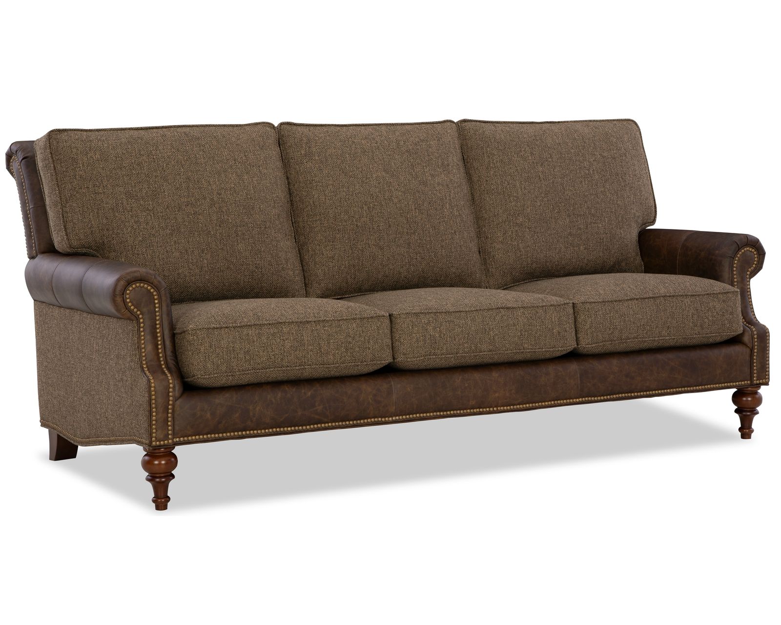 Timberline LF7482 Leather and Fabric Sofa (89") - Top-grain leather combined with performance fabrics