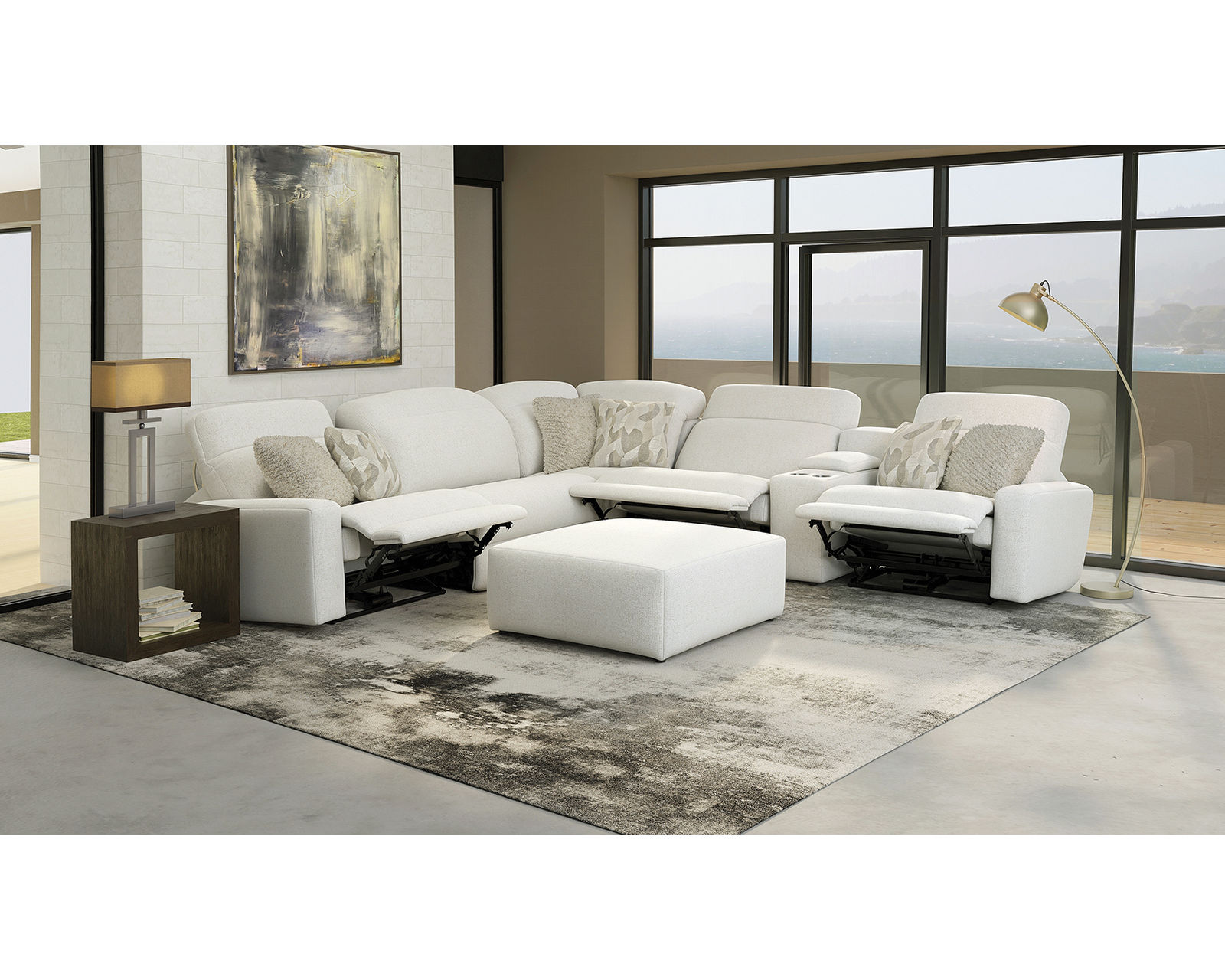 Terrence Modular Euro Styled Power Headrest Power Reclining Sectional (2 colors) - Comfort That Goes the Distance.