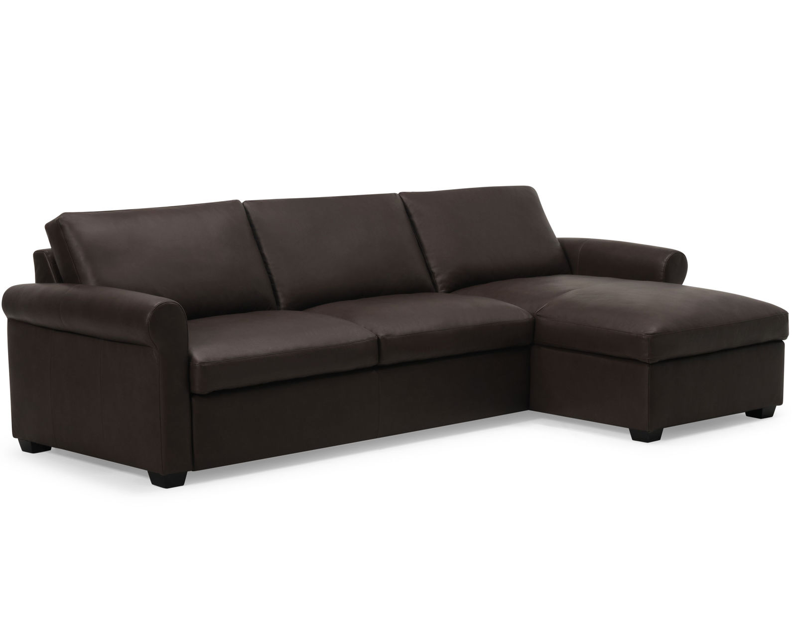 Madison 77656 Roll Arm Sectional (+100 leathers) - Layout A: Two Piece Sectional 110" x 64" 