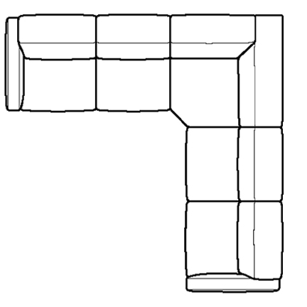 Layout F: Five Piece Sectional 126" x 126" (2 recliners)