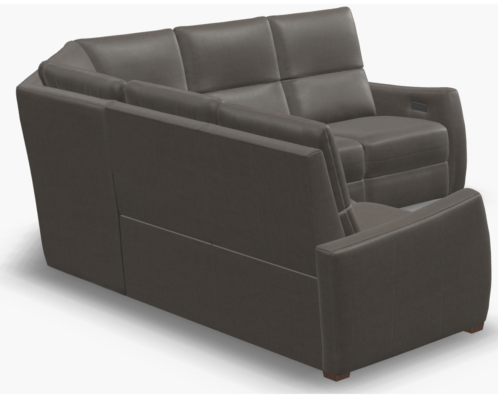 Luna 40110 Triple Power Reclining Sectional (+100 leathers) - Layout C: Three Piece Reclining Sectional (2 recliners) 98" x 98"