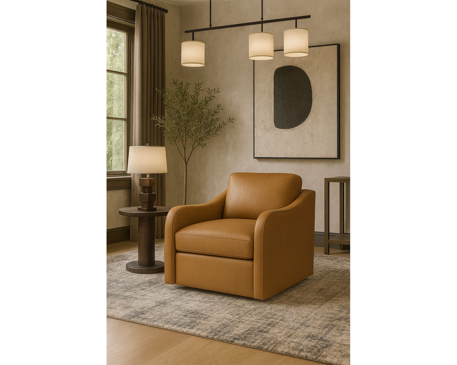 Madison 77658 Modern English Chair (+100 leathers) - Madison Swivel Chair