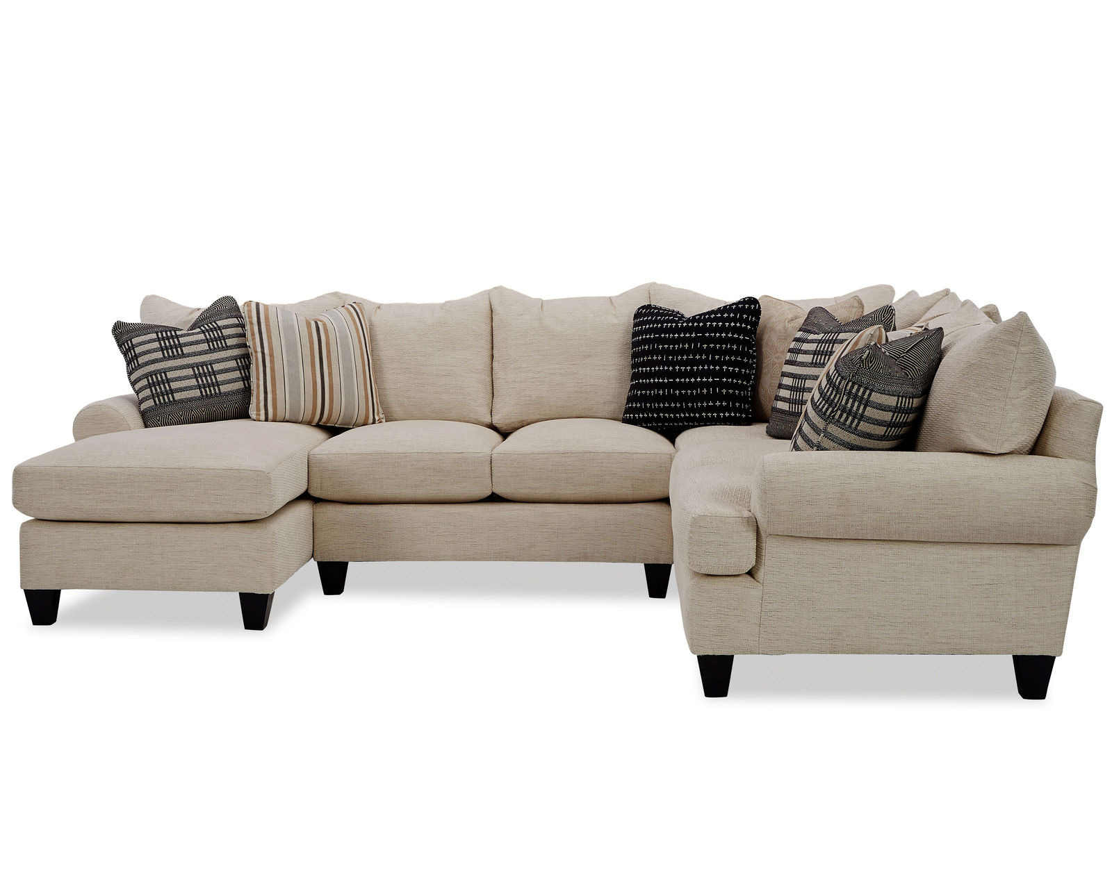 Royston Stationary Sectional (Performance fabrics) P7816BD-Sect - Sectional Layout N: Over 100 high performance fabrics and 15 wood finishes