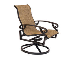 Monterey Sling Swivel Dining Chair (38" or 43" high back) - Made to order fabrics and finishes)