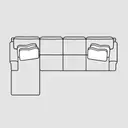 Layout F: Four Piece Chaise Sectional 61" x 106" (3 recliners)