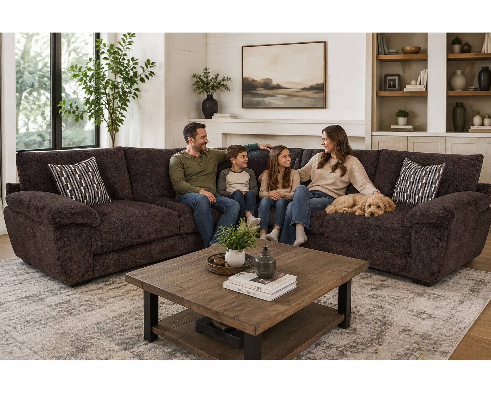 Donegal 840 Three Piece Sectional (Oversized Comfort. Rich Texture. Made for Relaxing) - Designer Style Without the Designer Price.