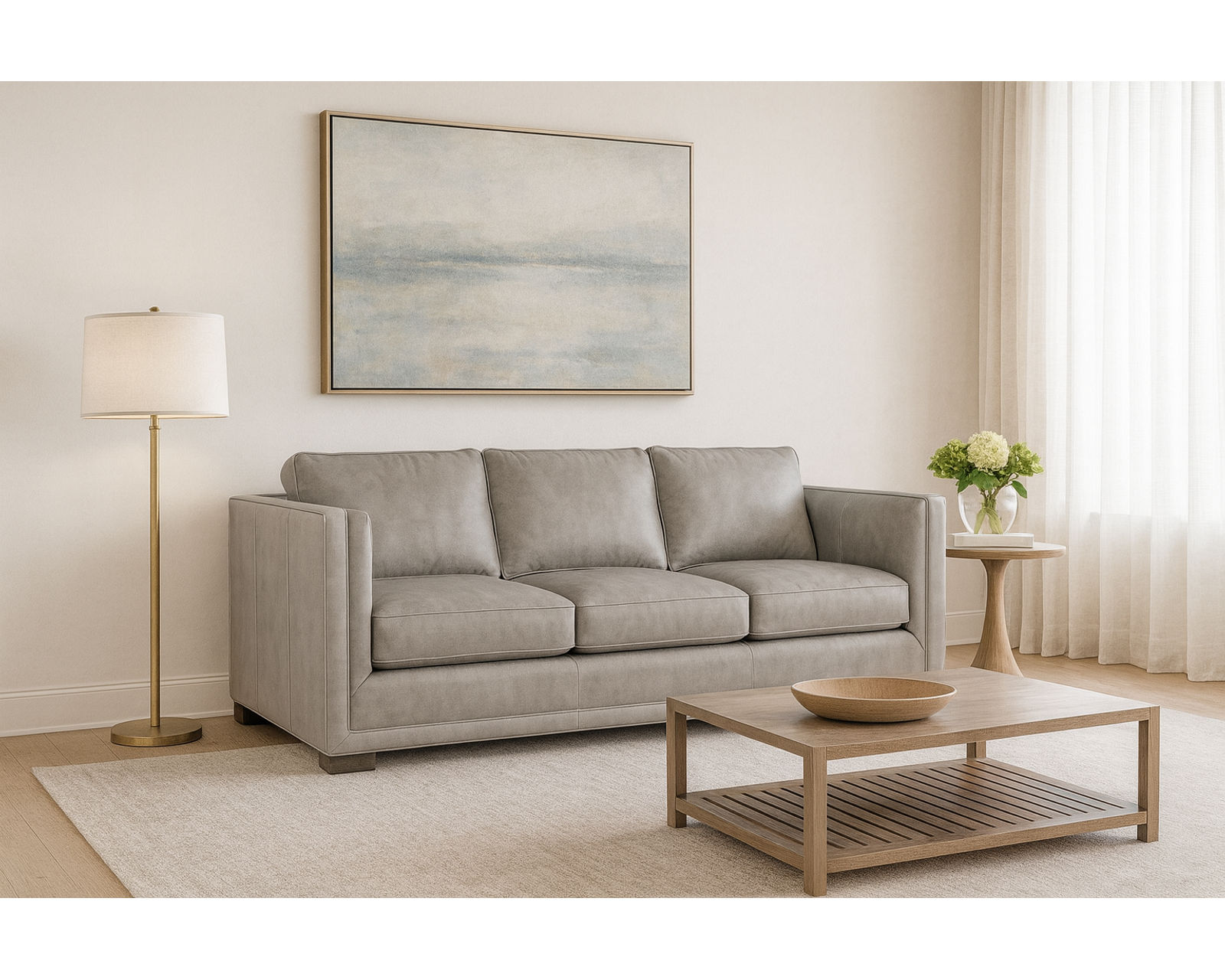 Bradington Young Ellary 663 Sofa (12 leathers) 8-Way Hand Tied - Ellary Stationary Sofa 8-Way Hand Tie