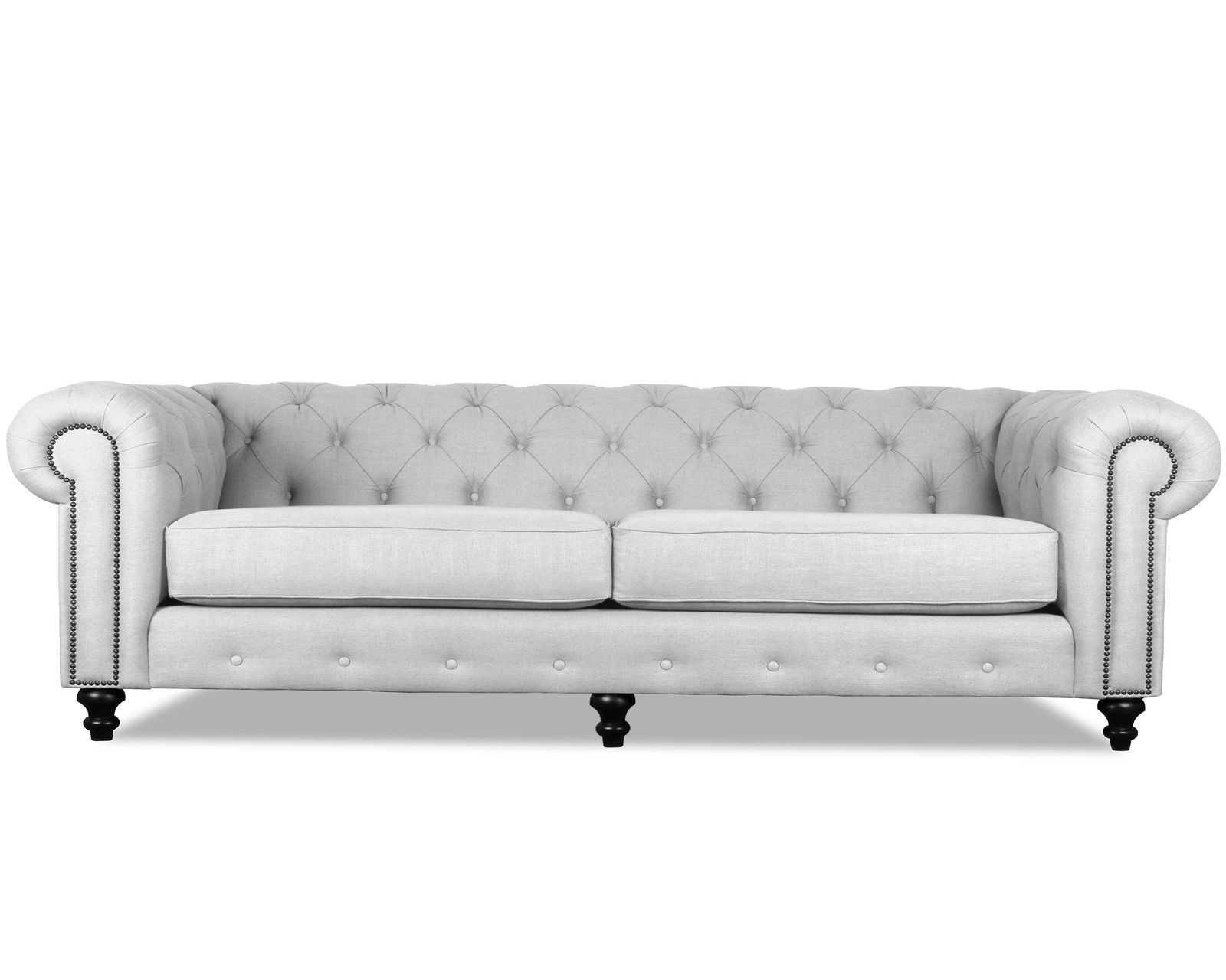 London Tufted Sofa in White - 72" - 90" - 103"