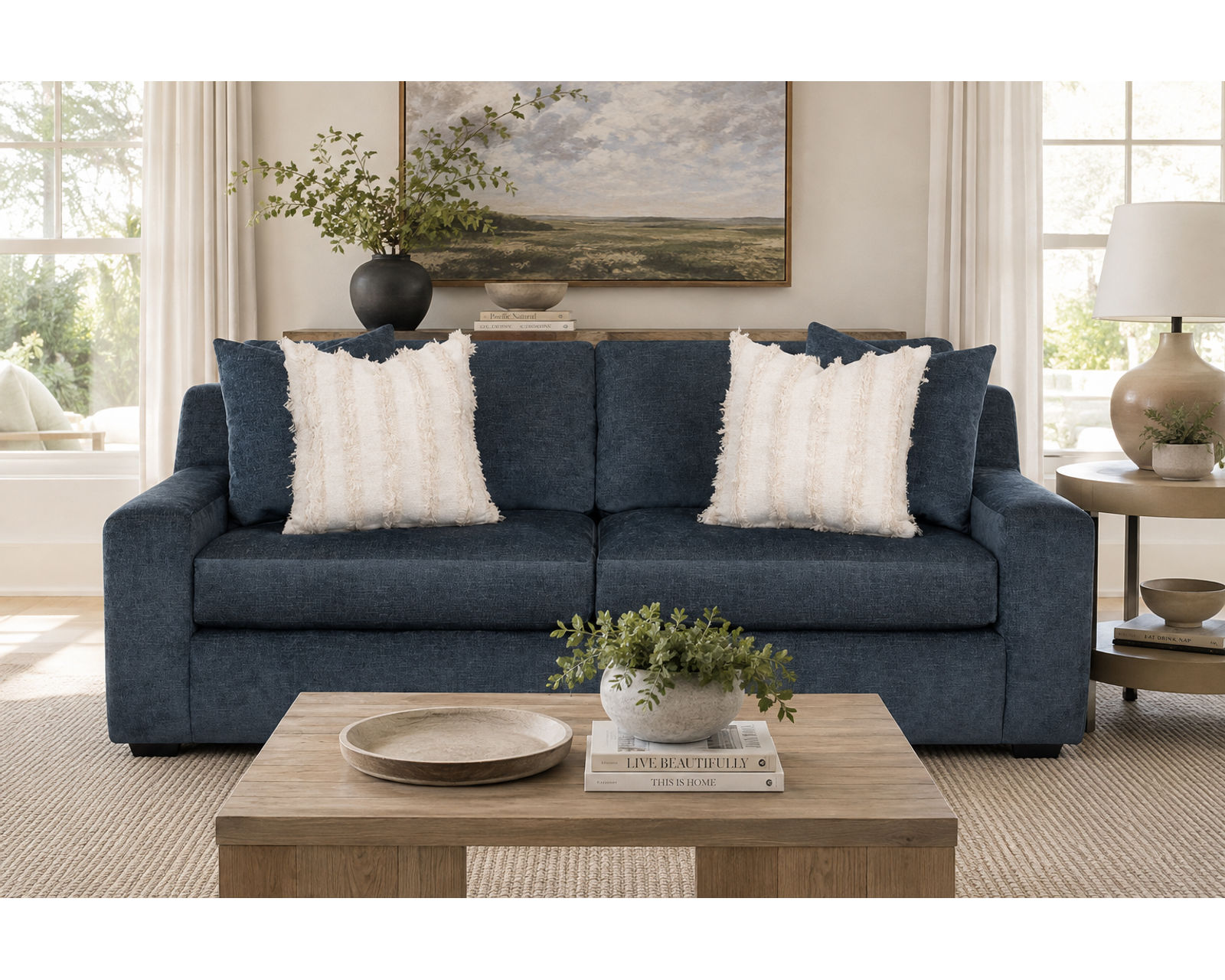 Indigo 90" Sofa (Deep Comfort. Rich Color. Effortlessly Relaxed) - Luxury Looks. Beautiful Rooms. Surprisingly Affordable.
