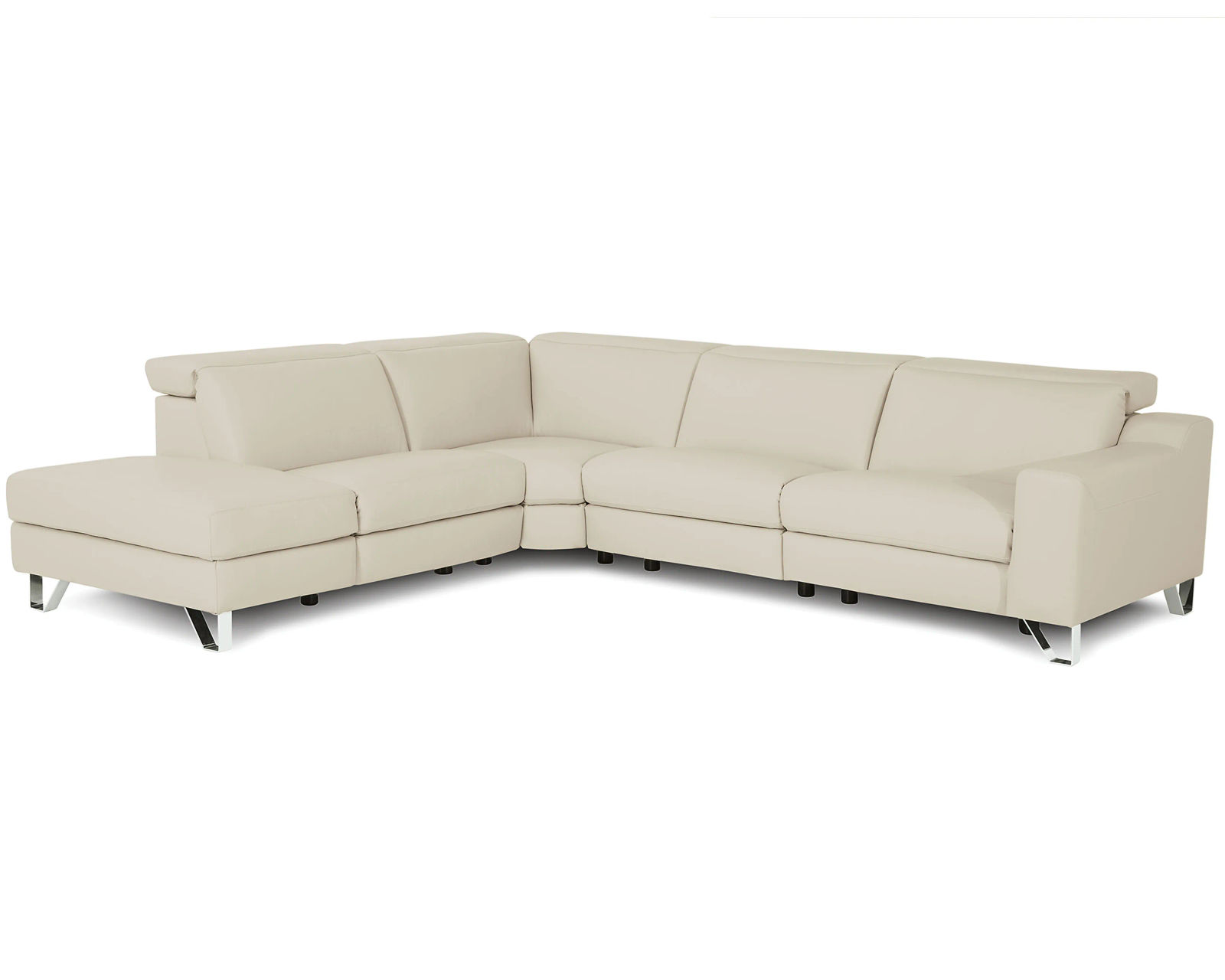 Tabor 44003 Power Headrest Power Reclining Sectional (+100 leathers) - Layout L: Four Piece Reclining Sectional 109" x 123"(1 Recliner)