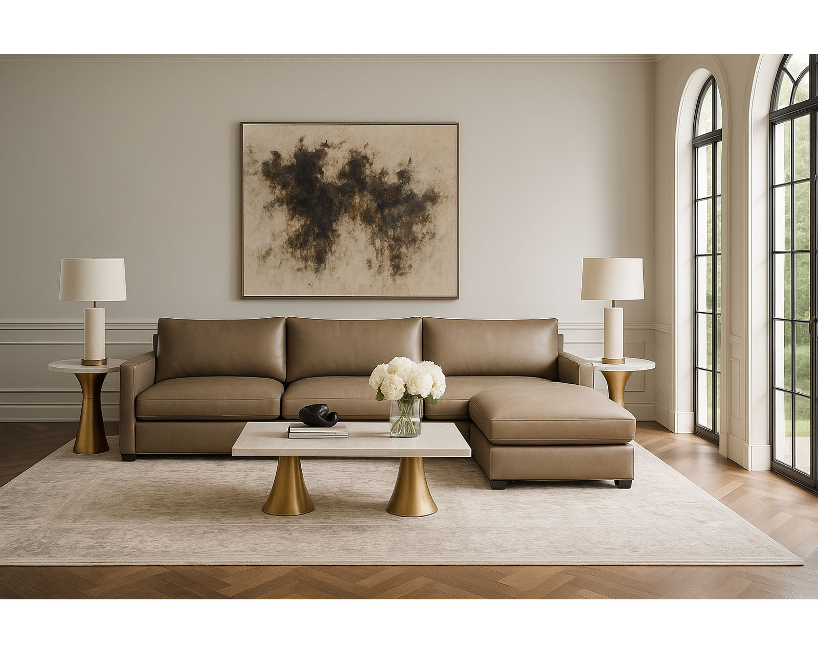 Laguna 77752 Stationary Sectional (+100 leathers) - Layout A: Two Piece Sectional 104" x 64"