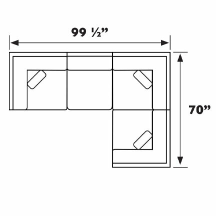 Layout D: Four Piece Sectional 99.5" x 70"