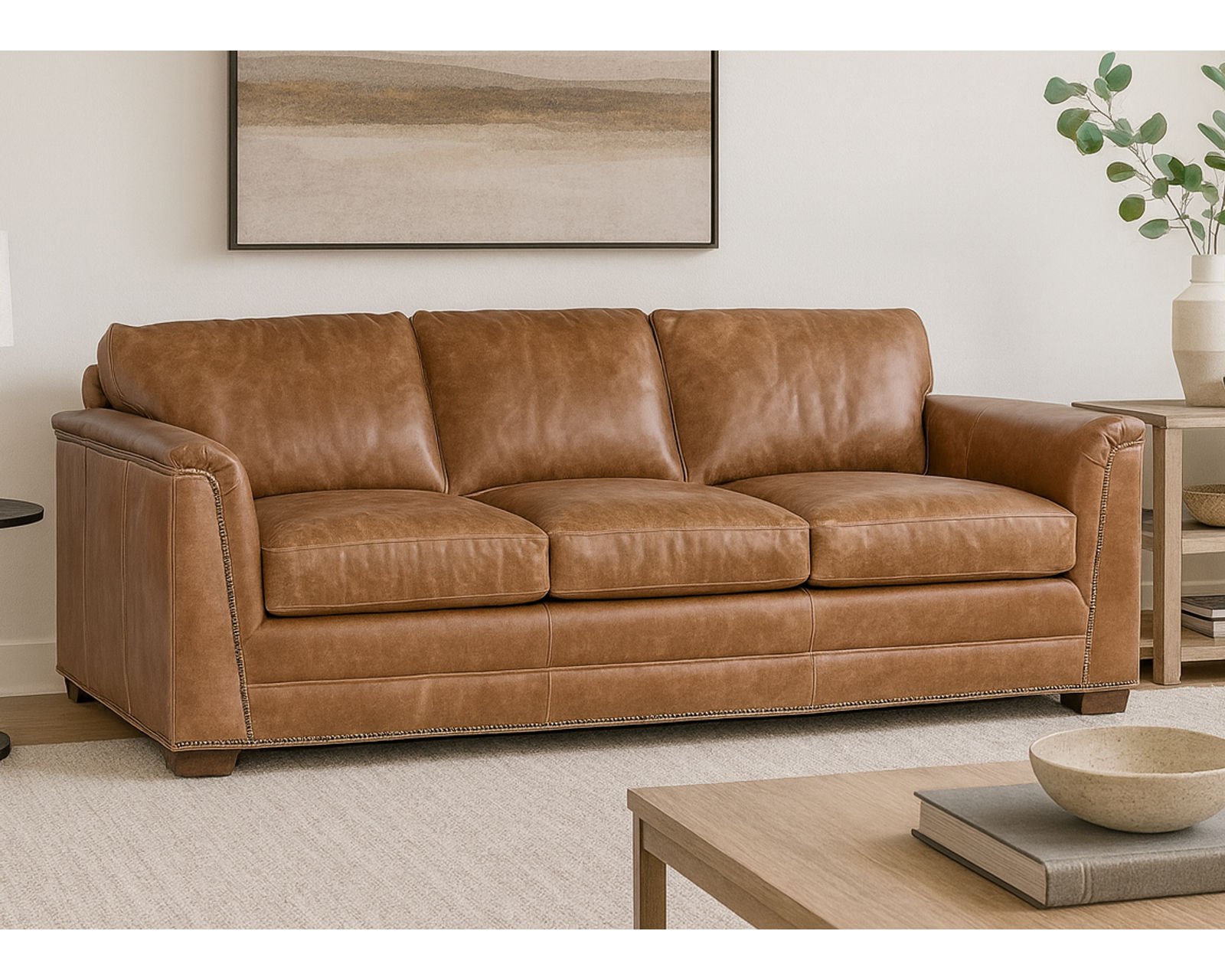 Bradington Young Winter 625 Sofa (12 leathers) 8-Way Hand Tie - Winter Stationary Sofa 8-Way Hand Tie