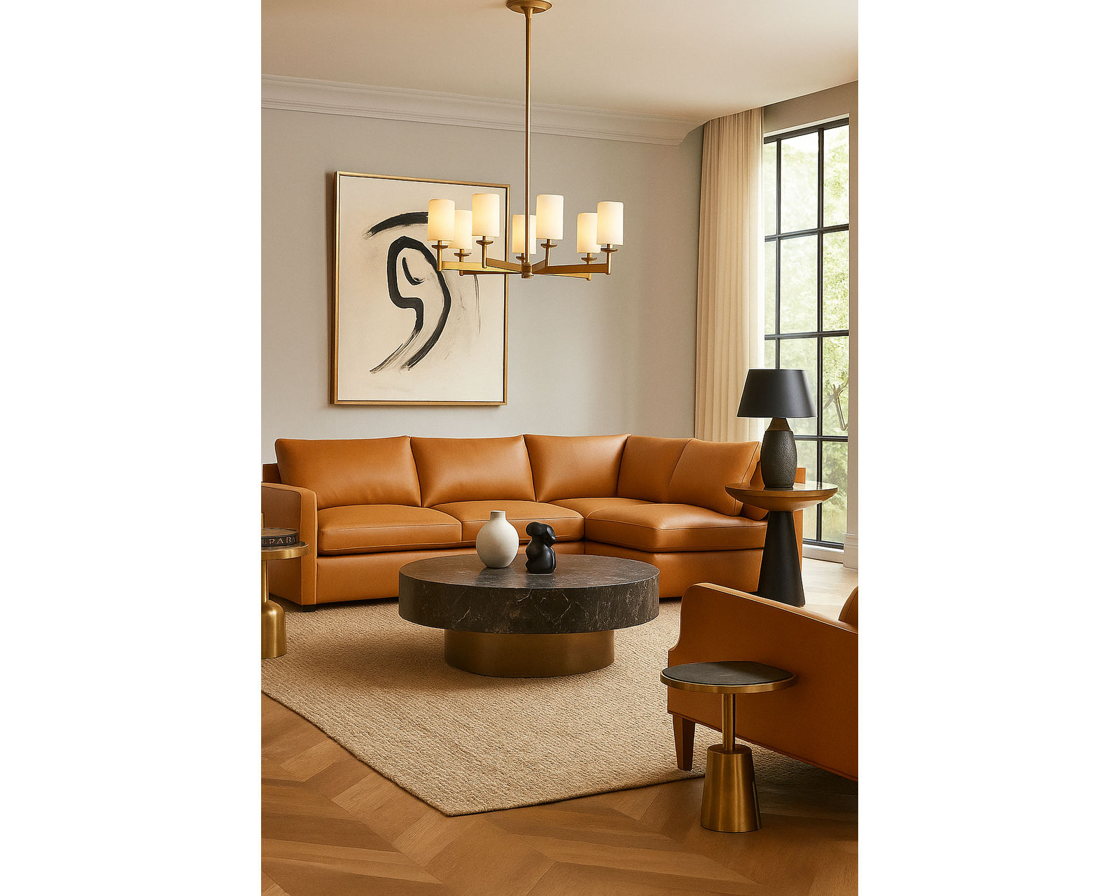 Laguna 77752 Stationary Sectional (+100 leathers) - Layout E: Two Piece Sectional 107" x 104"