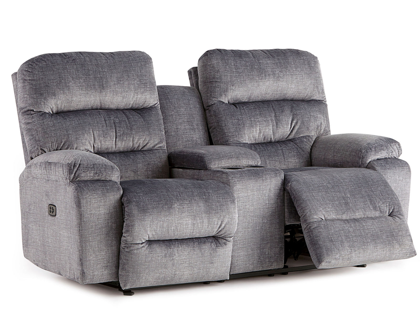 Ryson Double Reclining Console Loveseat (+100 fabrics) - Ryson Console Reclining Loveseat - Rocking Reclining Console Loveseat Available