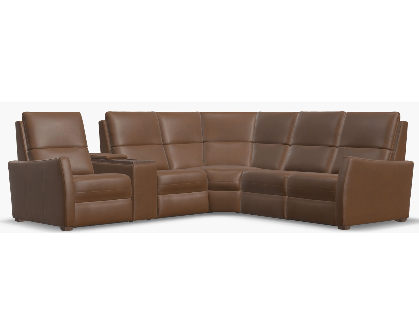 Luna 40110 Triple Power Reclining Sectional (+100 leathers) - Layout A: Three Piece Reclining Sectional (2 recliner) 111" x 98"