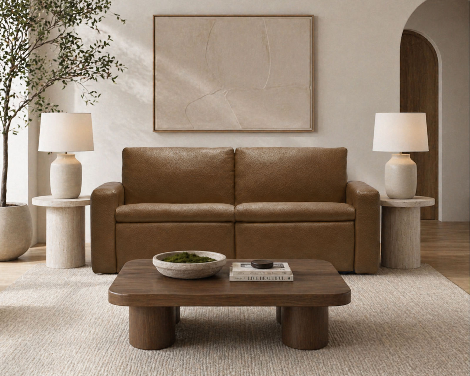 Blanche Reclining or Stationary Sofa — Available in Wide Cushions, 140+ Leather Options, and 79"or 112" Widths - Crafted to Last. Designed to Impress.