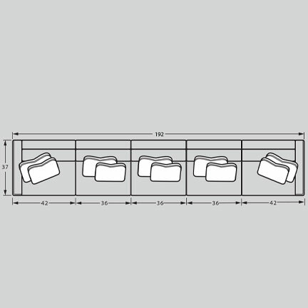 Layout G: Five Piece Sectional 192" wide