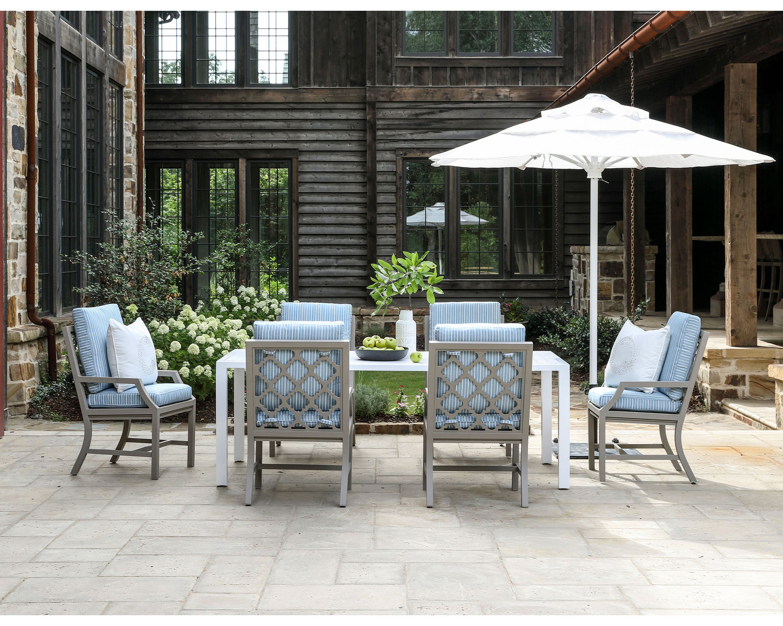 Willow Outdoor Dining Arm Chair (110 fabrics - 8 metal finishes) - Willow Outdoor Dining Arm Chair 
