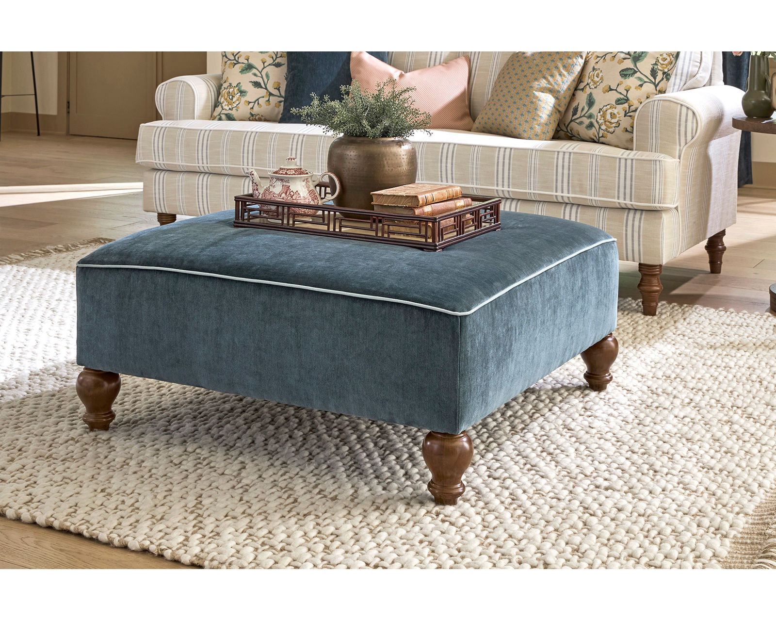 Erin & Ben Renelle Square Cocktail Ottoman 38"  (+50 fabrics) - Renelle 38" Square Cocktail Ottoman