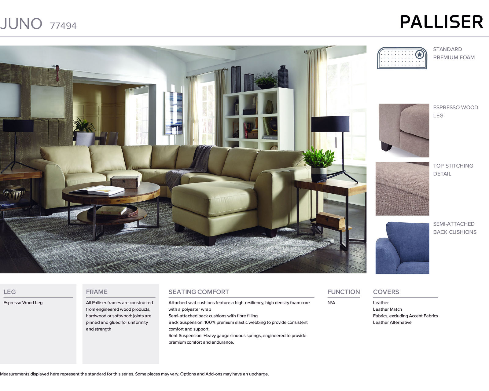 Juno 77494 Sectional (100+ leathers) - Juno Collection