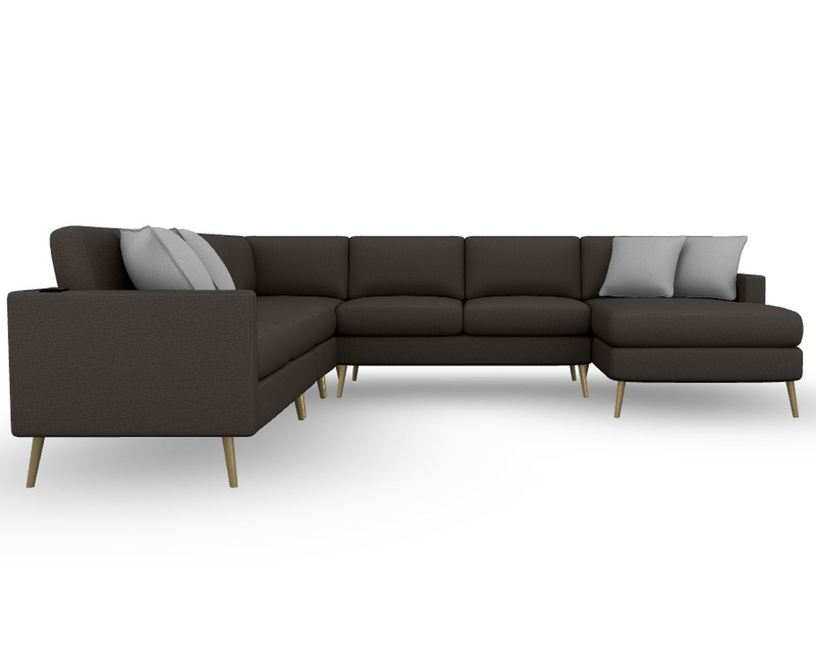 Trafton M10 Stationary Sectional (+139 fabrics)USB charging - Layout G: Four Piece Sectional 92" x 124" (Two USB chargers)