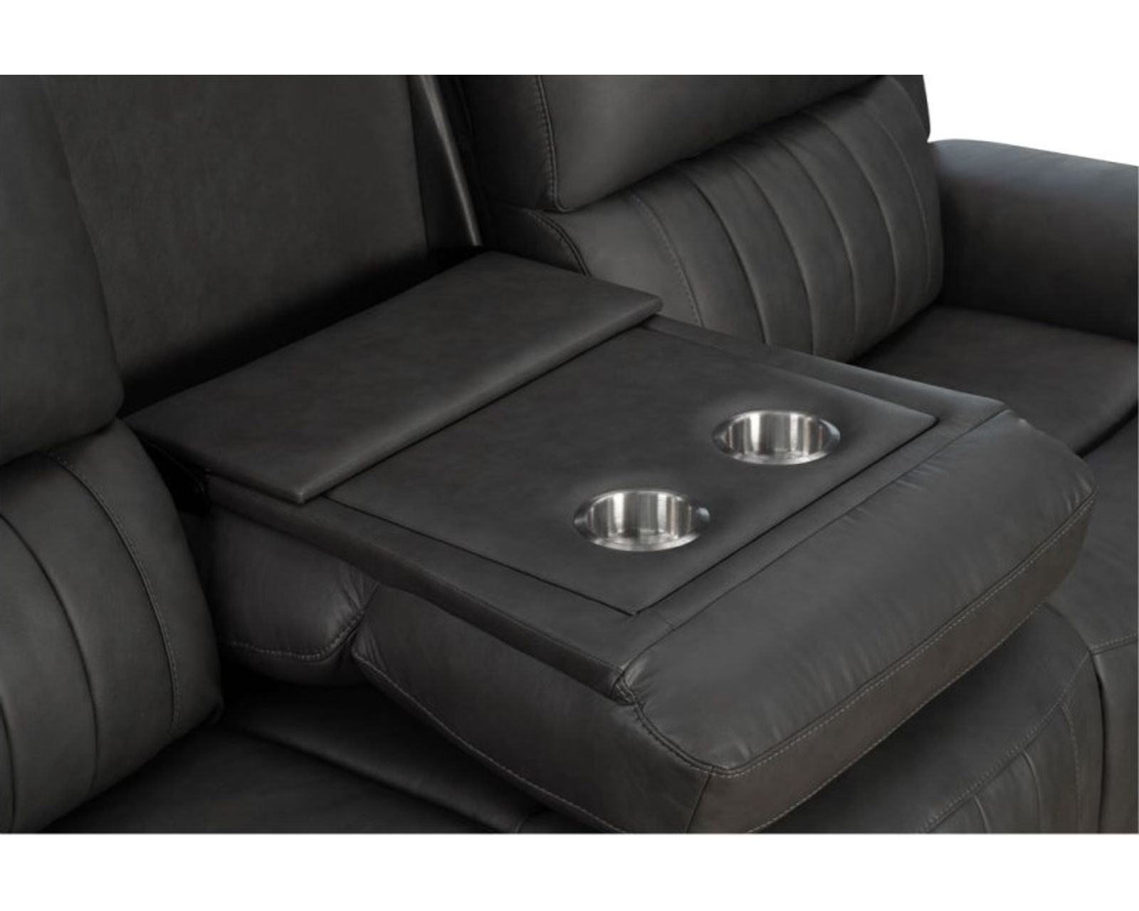 Pierce 87" Zero Gravity Power Reclining Sofa w/Power Head Rests, Power Lumbar & Drop Down Table w/2 Cup Holders (Gray) In stock