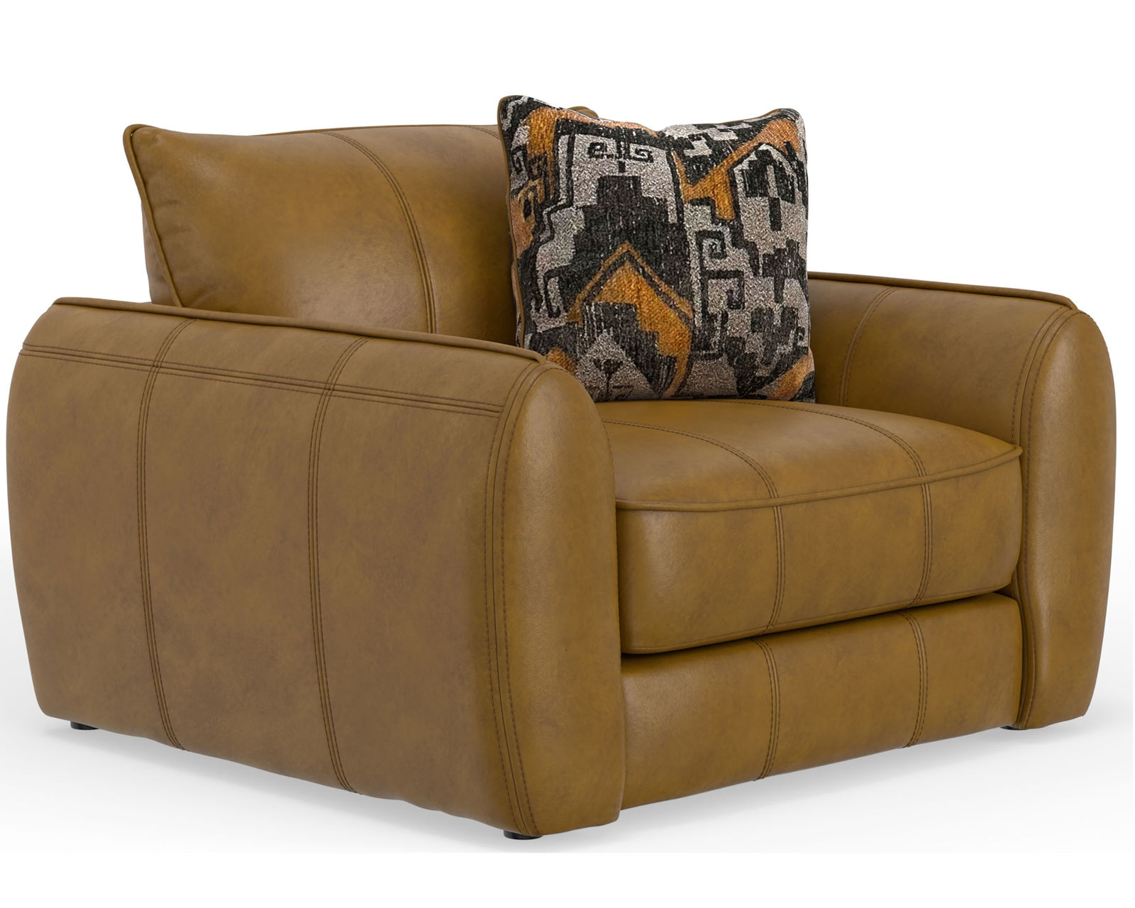 Corvara 91" Top Grain Leather Sofa (includes fabric pillows) - Corvara Chair and a Half