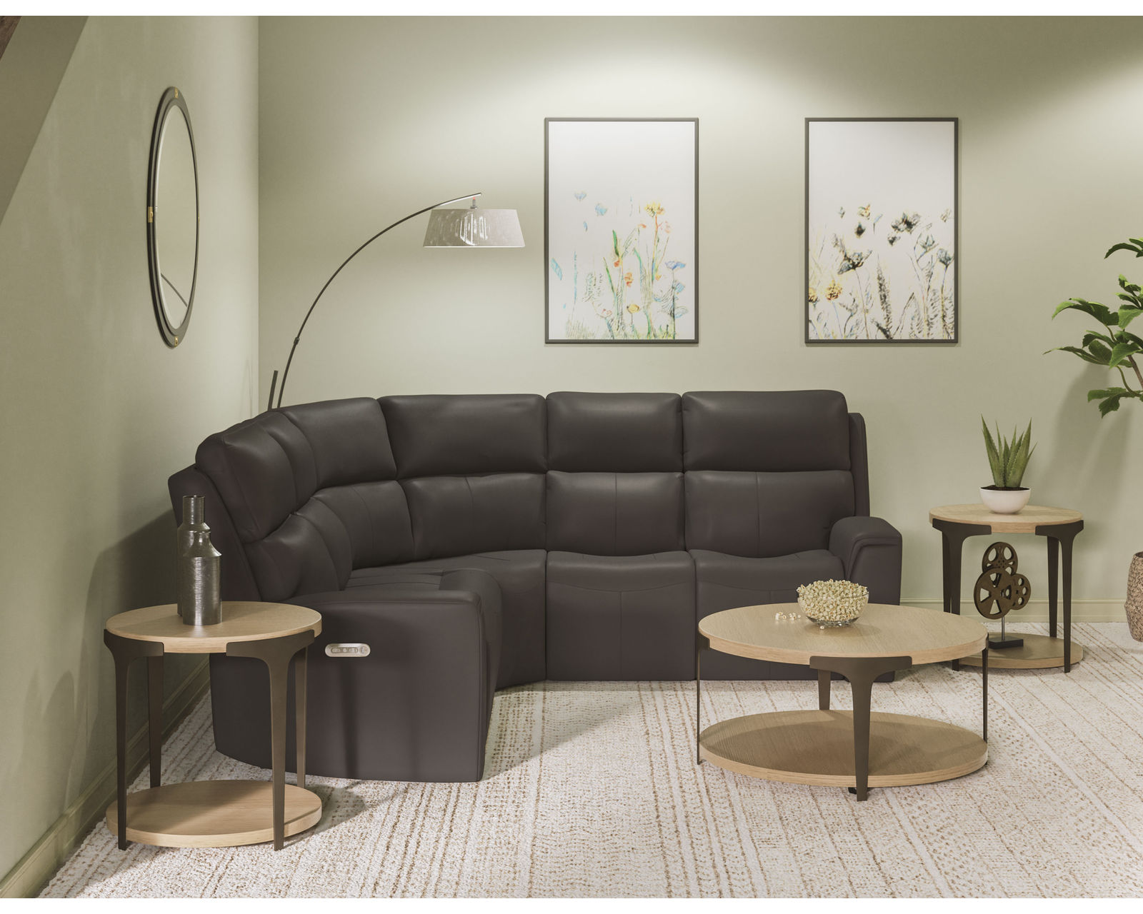 Jarvis Leather Power Reclining Sectional with Power Headrest (009-70) ZERO GRAVITY - In stock