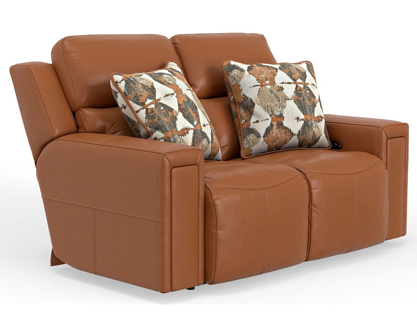 Arezzo 87" Zero Gravity Power Headrest Power Reclining Leather Sofa (2 colors) - Shown in Italian Leather Color Whiskey