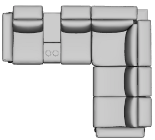 Layout C: Six Piece Reclining Sectional 111" x 98" (2 recliners)