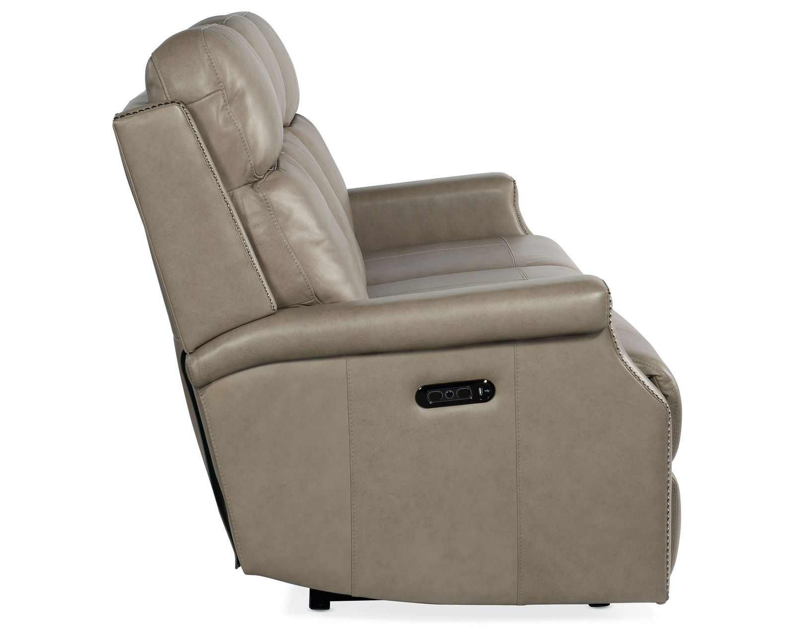 Vaughn Zero Gravity Sofa with Power Headrest (Stone Leather) Zero Gravity - In stock - Independent buttons control power recliner and power headrest