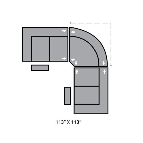 Layout A: Three Piece Sectional  113" x 113"