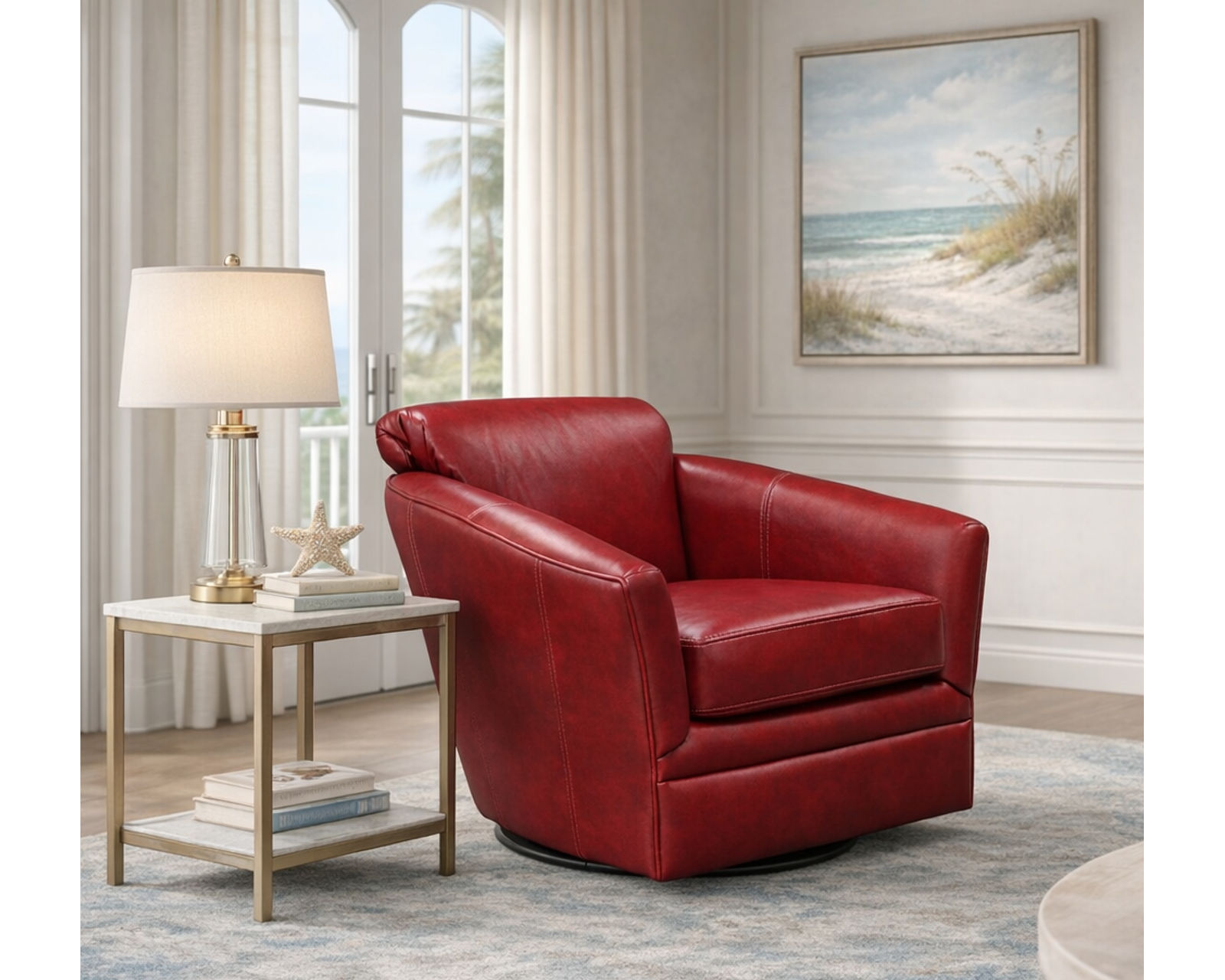Lyra L100 Leather Swivel Glider 29 Top-Grain Leather Choices - 29 Top-Grain Leather Choices