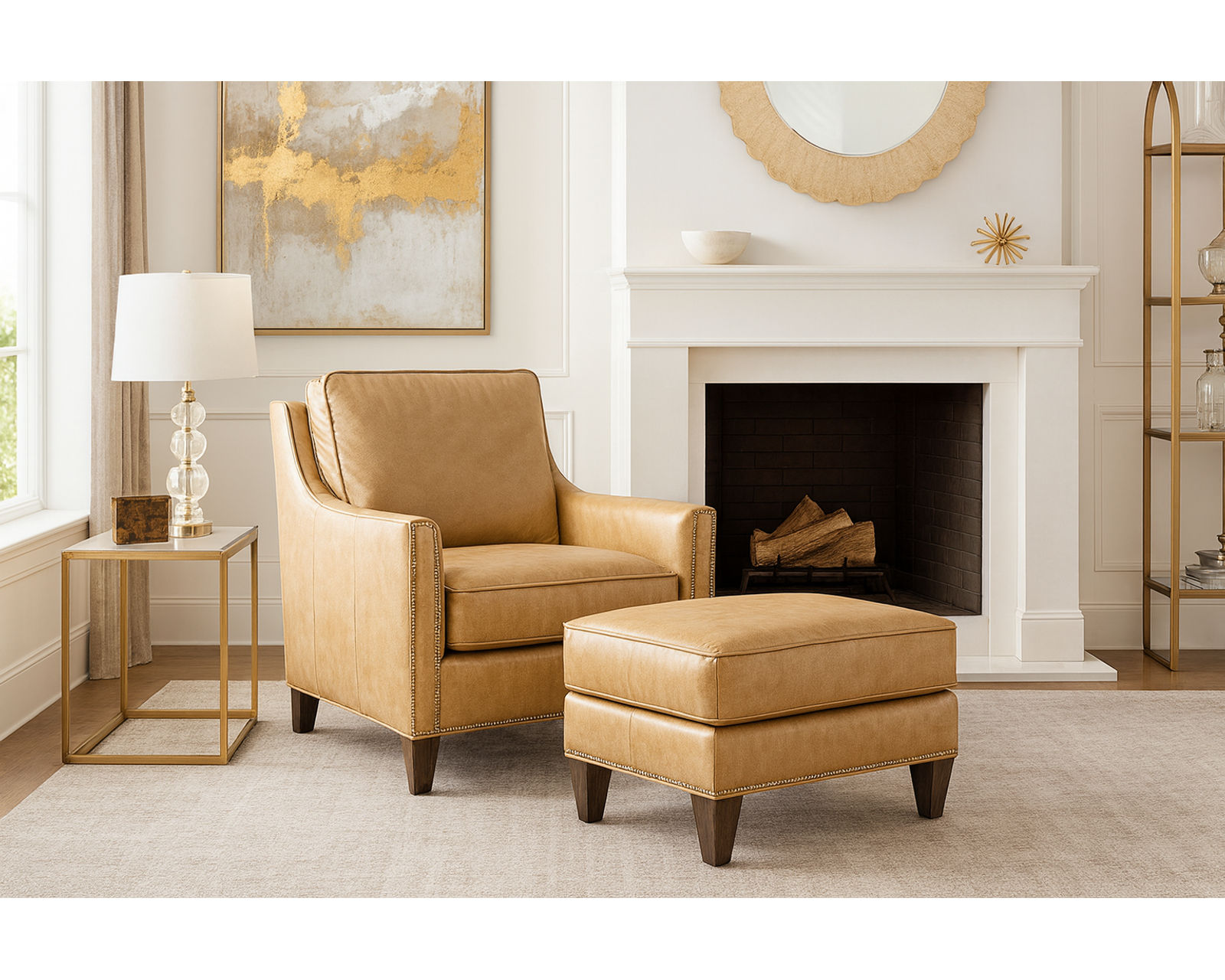 Bradington Young Christopher 318 Sofa (12 leathers) 8-Way Hand Tie - Christopher Stationary Chair 8-Way Hand Tie