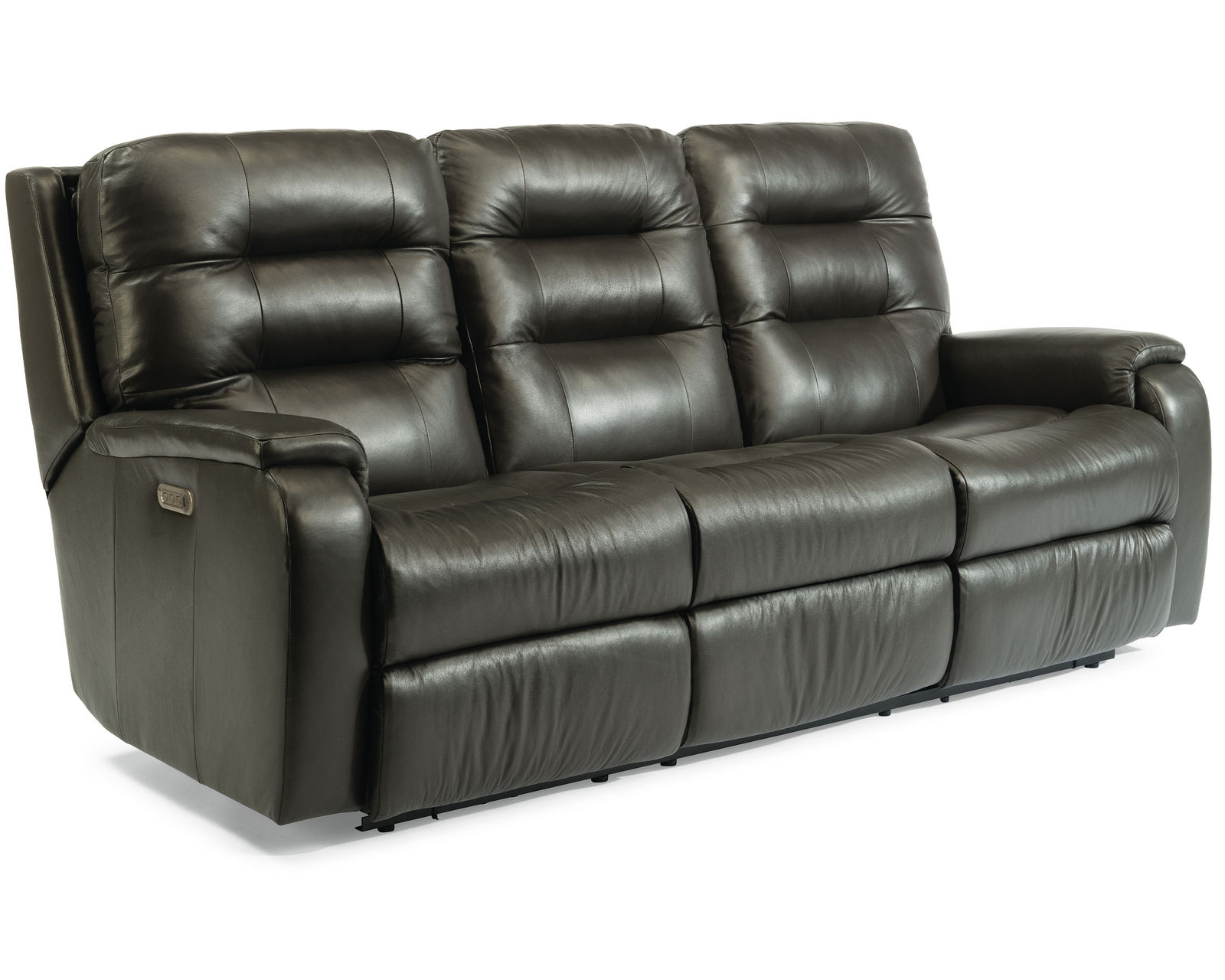 Arlo Leather 87" Reclining Sofa (Colors Available) - Rounded pad-over track arms enhance comfort and provide additional forearm support