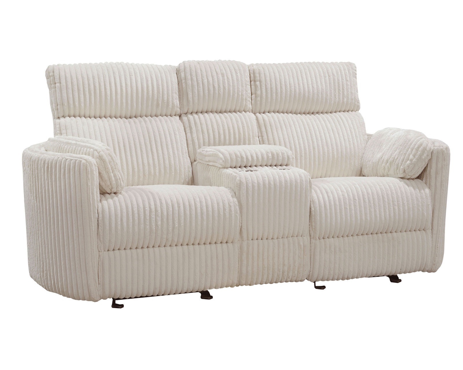 Radius 88" Power Gliding Reclining Sofa Ivory (In stock - Fast shipping) - Radius Ivory Power Reclining Glider Console Loveseat