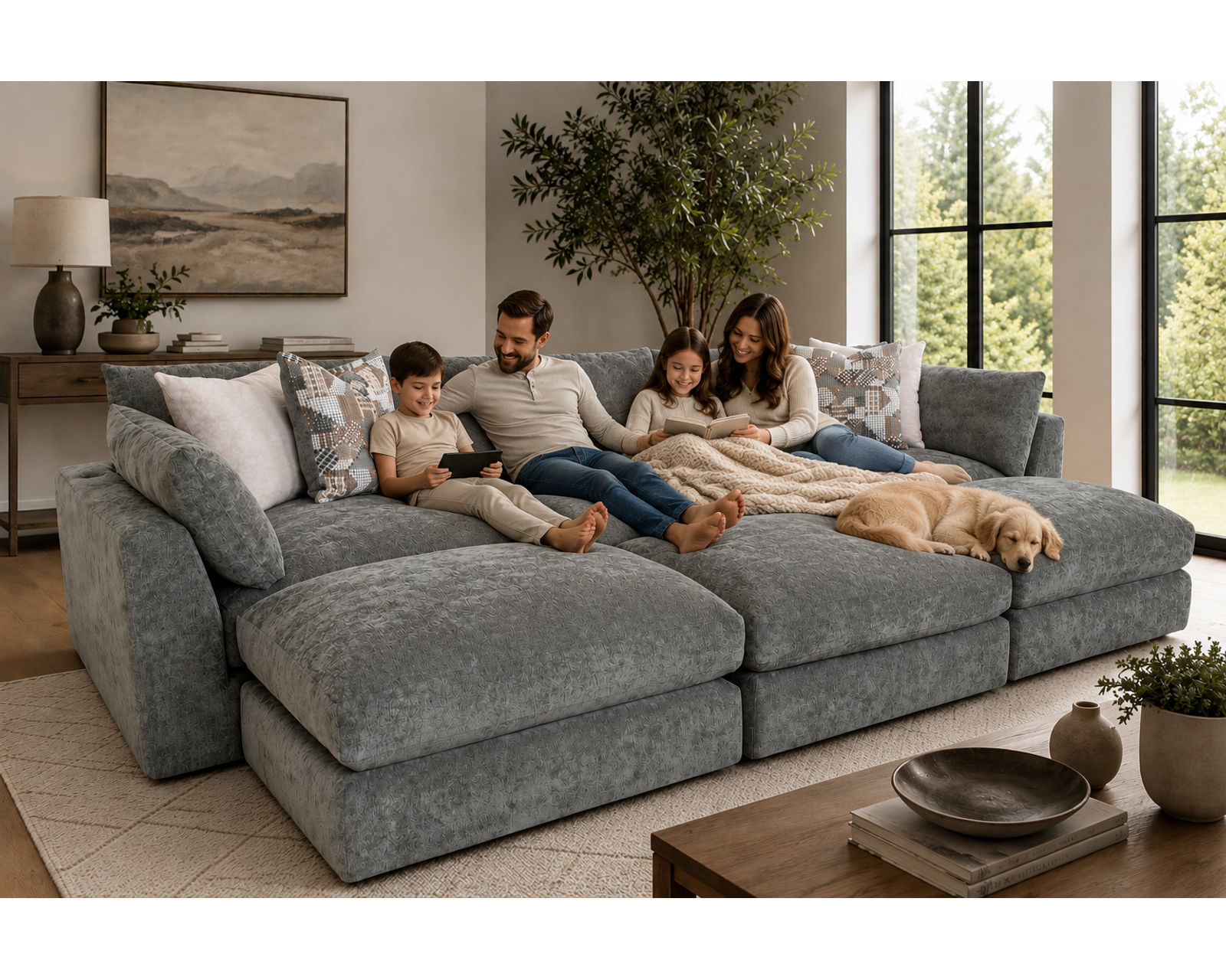 Seurat 965 Modular EXTRA Deep Seated Sectional (Stretch Out. Settle In. Stay Awhile) - So Deep, It’s Almost a Bed.
