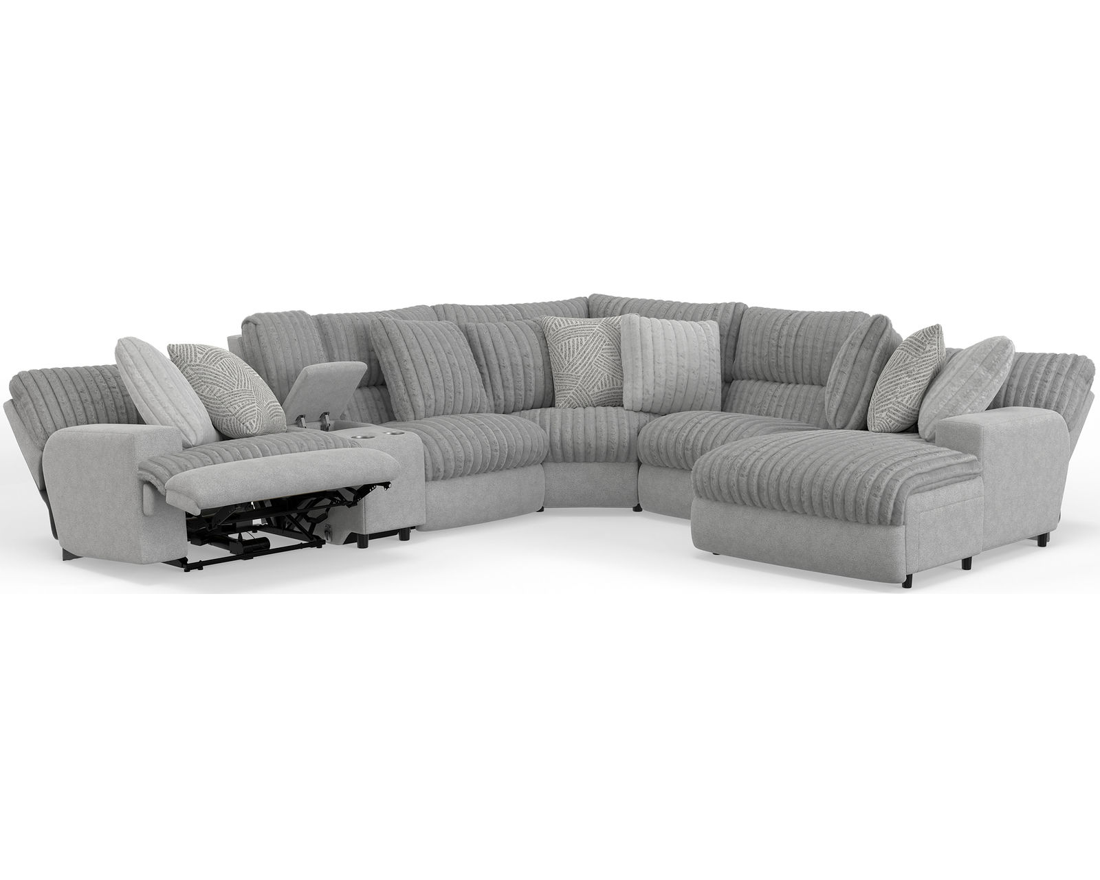Abraxas Two Tone Modular Reclining Sectional (includes pillows)